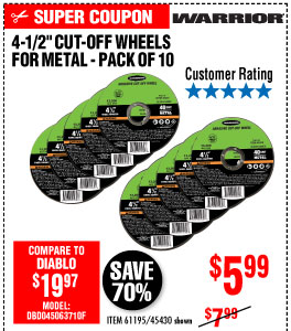 View  4-1/2 in. 40 Grit Metal Cut-off Wheel 10 Pc