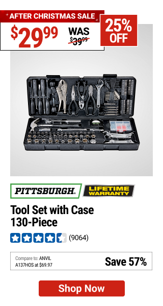 PITTSBURGH Tool Set with Case, 130 Piece