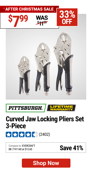 PITTSBURGH Curved Jaw Locking Pliers Set, 3 Piece