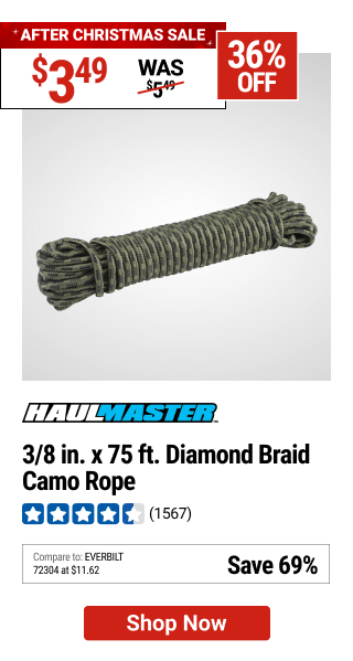 HAUL-MASTER 3/8 in. x 75 ft. Diamond Braid Camo Rope