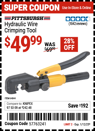 PITTSBURGH AUTOMOTIVE Hydraulic Wire Crimping Tool