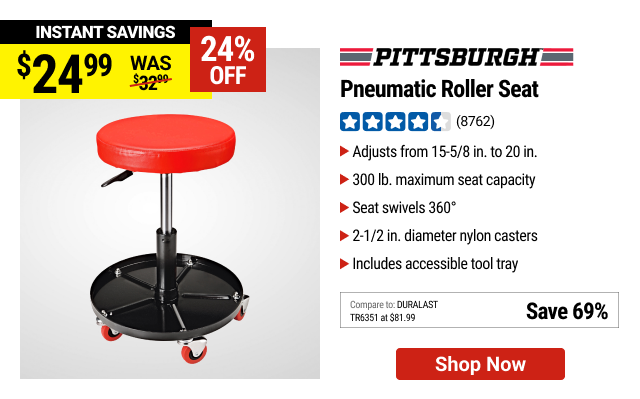 PITTSBURGH AUTOMOTIVE Pneumatic Roller Seat