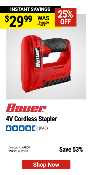 BAUER 4V Cordless Stapler