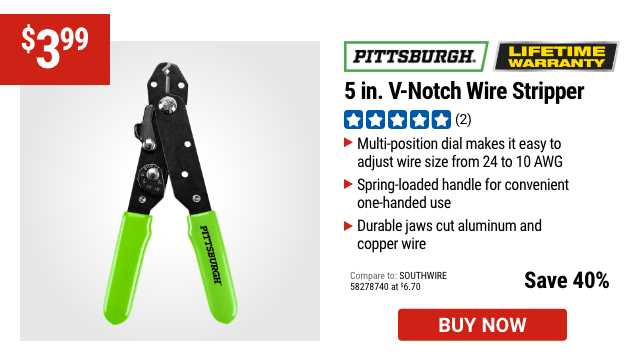 PITTSBURGH: 5 in. V-Notch Wire Stripper