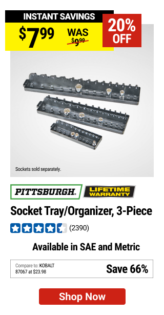 PITTSBURGH Socket Tray/Organizer, 3 Piece