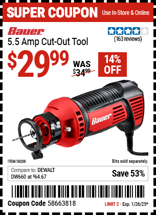 BAUER 5.5 Amp Cut-Out Tool