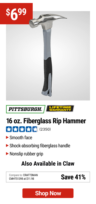 PITTSBURGH 16 oz. Fiberglass Rip Hammer