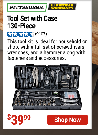 PITTSBURGH Tool Set with Case, 130-Piece