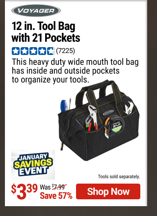 VOYAGER 12 in. Tool Bag with 21 Pockets