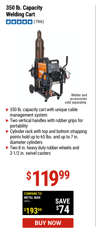 350 lb. Capacity Welding Cart