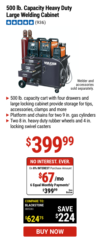 500 lb. Capacity Heavy Duty Large Welding Cabinet