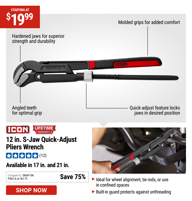 ICON: 12 in. S-Jaw Quick-Adjust Pliers Wrench