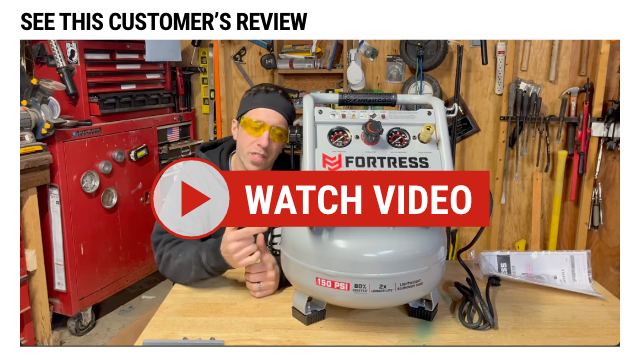 FORTRESS: 6 Gallon Ultra Quiet Air Compressor - video