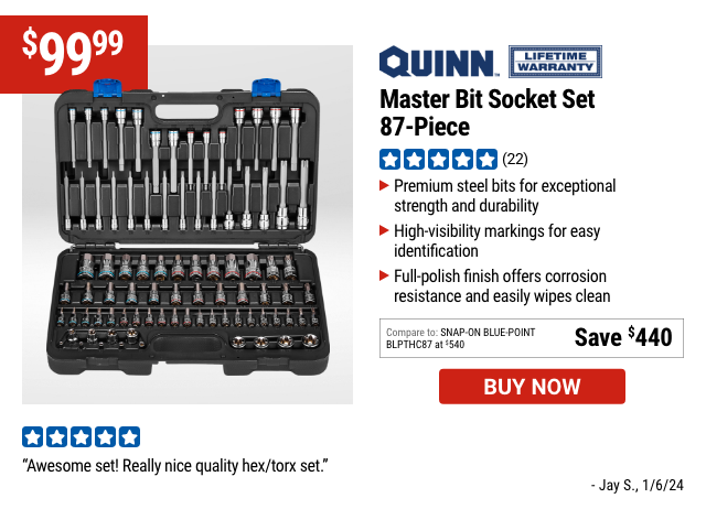 QUINN: Master Bit Socket Set, 87-Piece