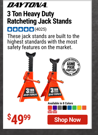 DAYTONA 3 Ton Heavy Duty Ratcheting Jack Stands