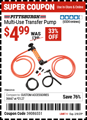 PITTSBURGH AUTOMOTIVE Multi-Use Transfer Pump