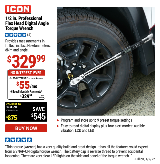 Icon: 1/2 in. Professional Flex Head Digital Angle Torque Wrench