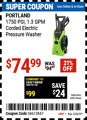 1750 PSI 1 3 GPM Corded Electric Pressure Washer