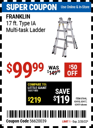 17 Ft Type IA Multi Task Ladder