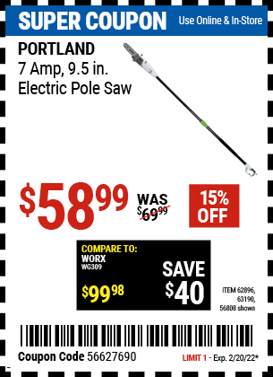 7 Amp 9 5 in Electric Pole Saw