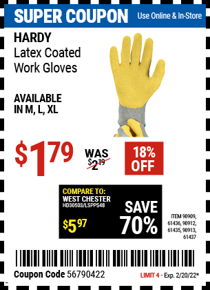 Latex Coated Work Gloves