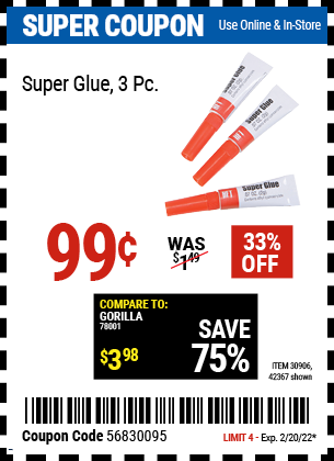 Super Glue 3 Pc