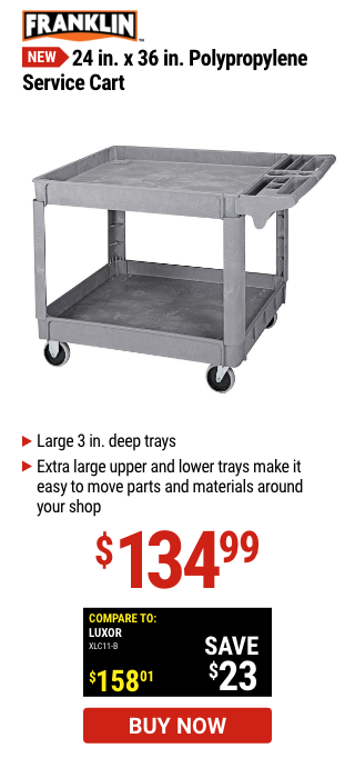 24 in. x 36 in. Polypropylene Service Cart