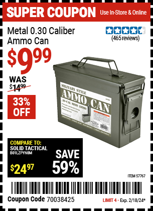 HFT: Metal 0.30 Caliber Ammo Can