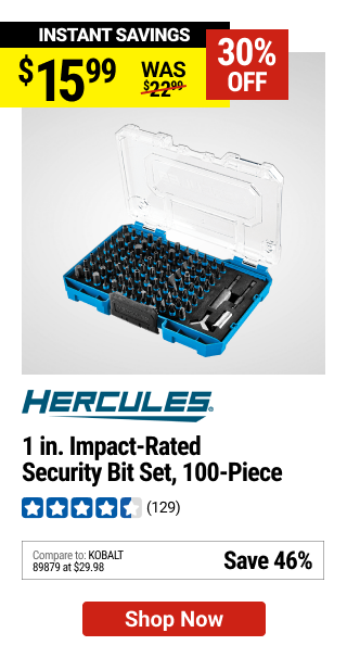 HERCULES 1 in. Impact-Rated Security Bit Set, 100-Piece