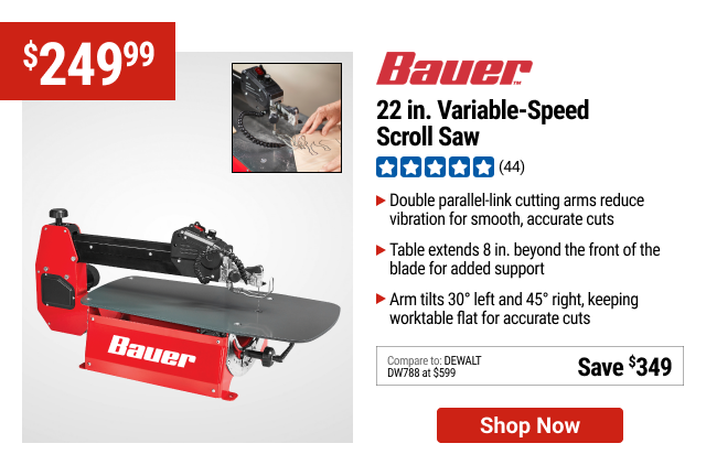 BAUER 22 in. Variable-Speed Scroll Saw