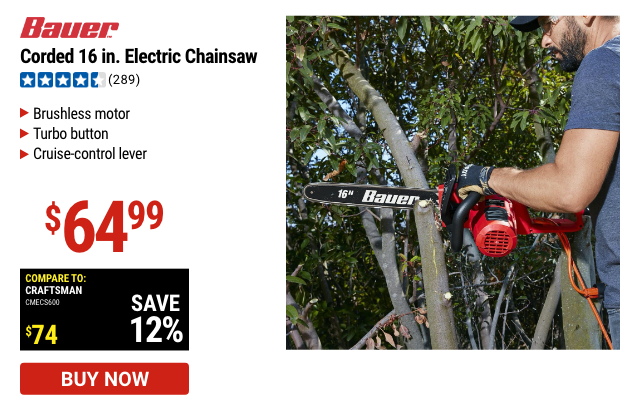 Bauer Corded 16 in. Electric Chainsaw