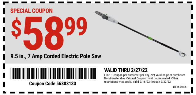 Portland 9.5 7 Amp Corded Electric Pole Saw - Coupon