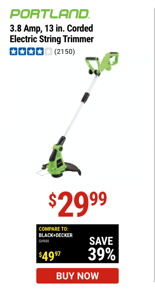 Portland 3.8 Amp 13 in. Corded Electric String Trimmer