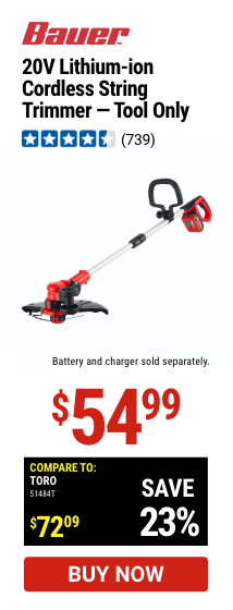 Bauer 20V Lithium-Ion Cordless String Trimmer - Tool Only