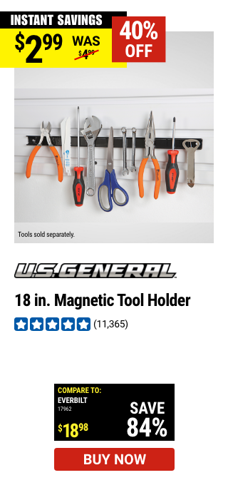 U.S. GENERAL: 18 in. Magnetic Tool Holder