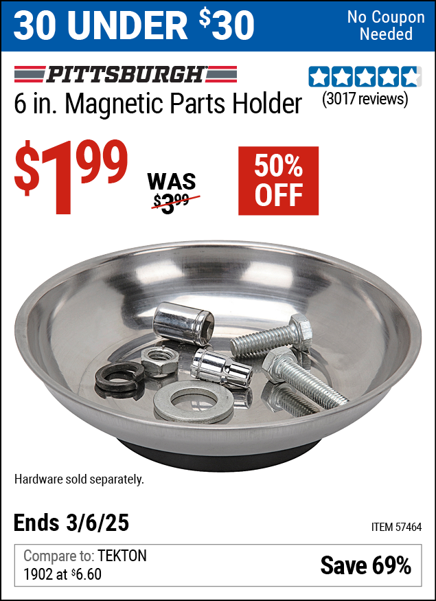 PITTSBURGH 6 in. Magnetic Parts Holder