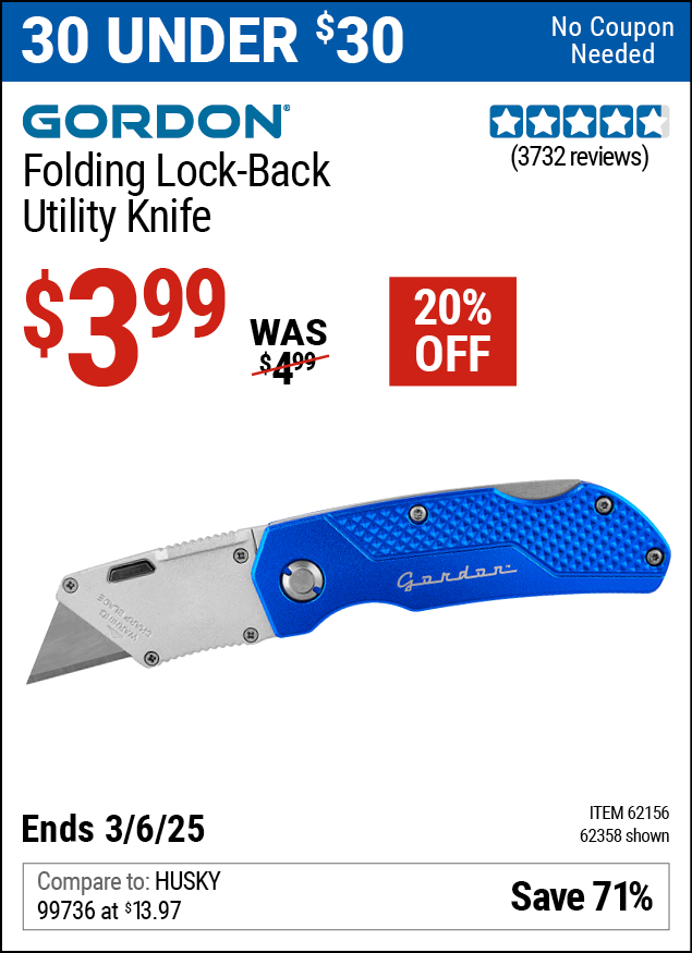 GORDON Folding Lock-Back Utility Knife