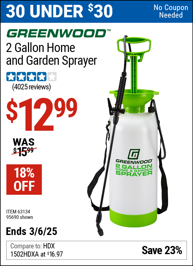 GREENWOOD 2 Gallon Home and Garden Sprayer