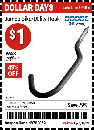 Jumbo Bike/Utility Hook