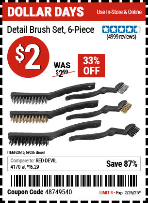 Detail Brush Set, 6 Piece