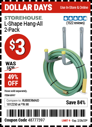 STOREHOUSE L-Shape Hang-All, 2 Pack