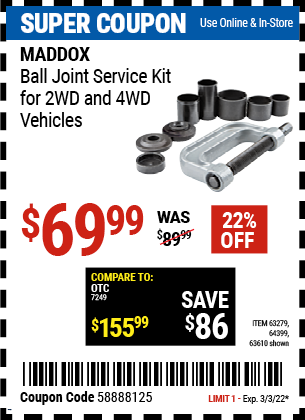 BALL JOINT SERVICE KIT 2WD/4D