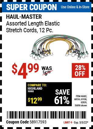 12PC ASSTD LNGTH ELASTIC CORDS