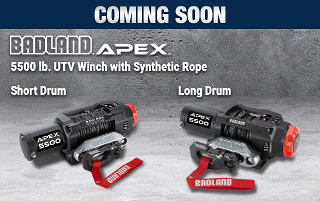 BADLAND. APEX 5500 lb. UTV Winch with Synthetic Rope