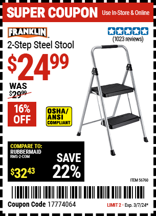 FRANKLIN: Two-Step Steel Stool