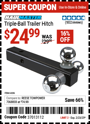 HAUL-MASTER Triple Ball Trailer Hitch