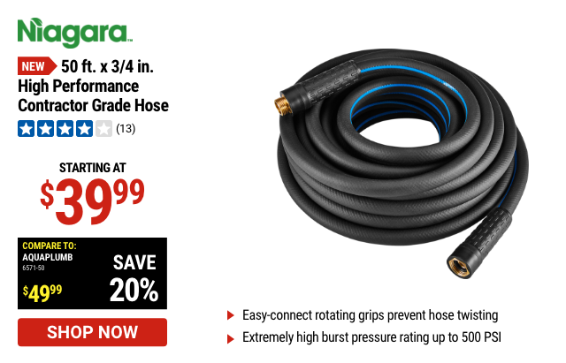 Niagara: 50 ft. x 3/4 In. High Performance Contractor Grade Hose