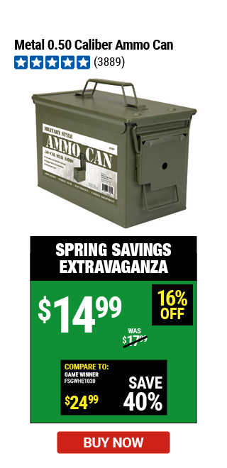 Metal 0.50 Caliber Ammo Can