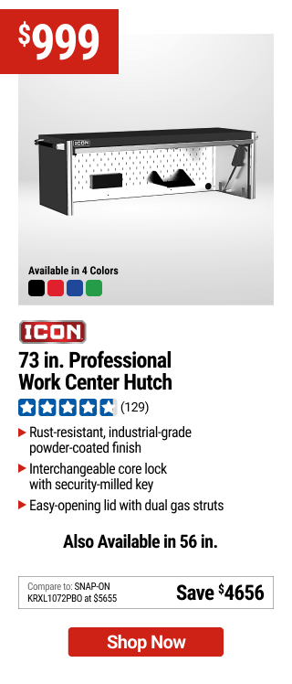 ICON 73 in. Professional Work Center Hutch