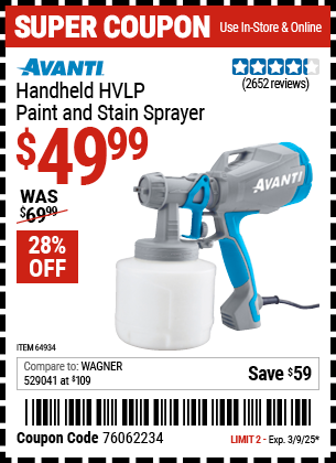 AVANTI Handheld HVLP Paint & Stain Sprayer